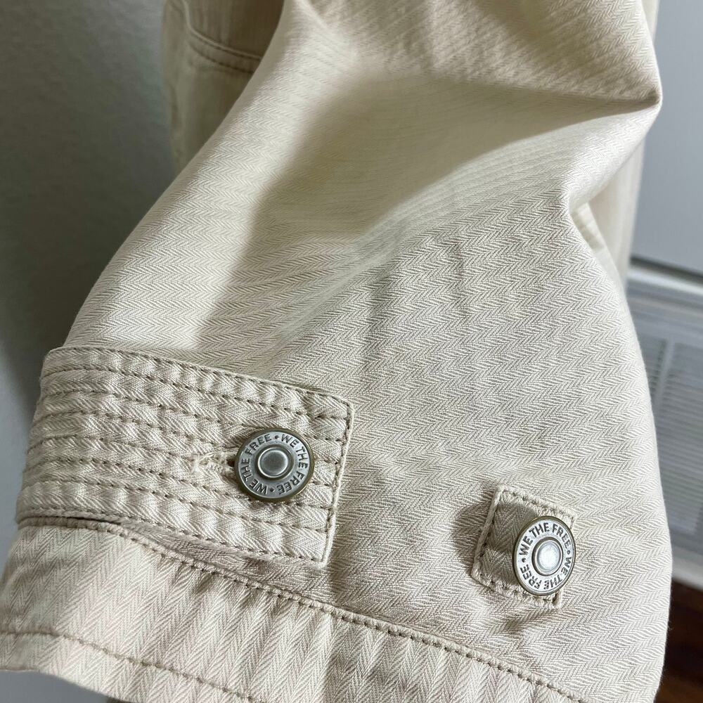 Free People We The Free Perry Military Coat Khaki Trench Jacket Women's Large - Picture 8 of 16